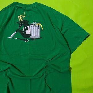 XL Creature Green Graphic T Shirt Cartoon Skate Print Mens